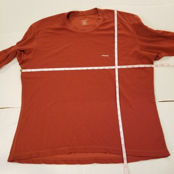 Patagonia Mens Size Extra Large XL Capilene Baselayer Long Sleeve T-Shirt Orange - Picture 10 of 10